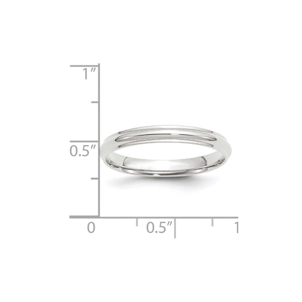 Solid 18K White Gold 3mm Half Round with Edge Men's/Women's Wedding Band Ring Size 5.5