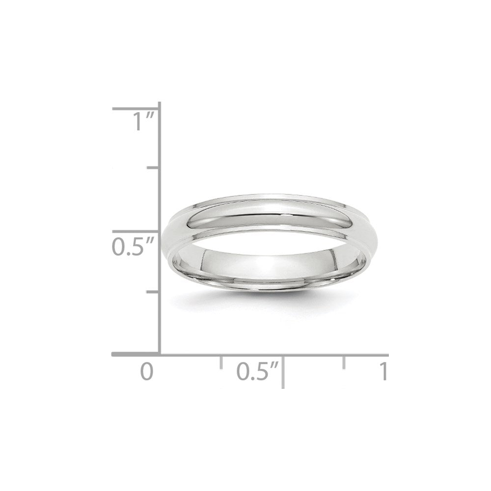 Solid 18K White Gold 4mm Half Round with Edge Men's/Women's Wedding Band Ring Size 4.5