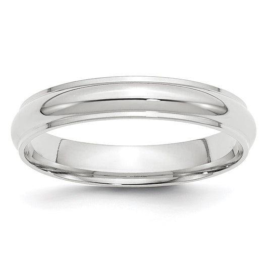 Solid 14K White Gold 4mm Half Round with Edge Men's/Women's Wedding Band Ring Size 11.5