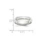 Solid 18K White Gold 5mm Half Round with Edge Men's/Women's Wedding Band Ring Size 7