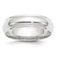 Solid 18K White Gold 6mm Half Round with Edge Men's/Women's Wedding Band Ring Size 12.5