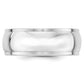Solid 18K White Gold 8mm Half Round with Edge Men's/Women's Wedding Band Ring Size 8