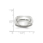 Solid 10K White Gold 8mm Half Round with Edge Men's/Women's Wedding Band Ring Size 6