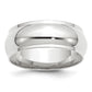 Solid 18K White Gold 8mm Half Round with Edge Men's/Women's Wedding Band Ring Size 14