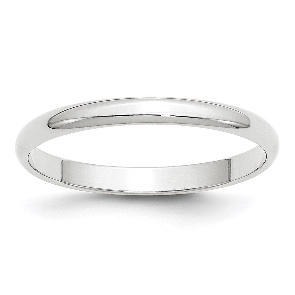 Solid 18K White Gold 2.5mm Light Weight Half Round Men's/Women's Wedding Band Ring Size 10