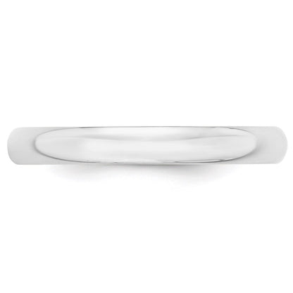 Solid 10K White Gold 3mm Light Weight Half Round Men's/Women's Wedding Band Ring Size 10