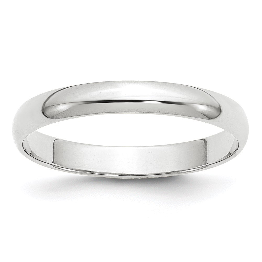 Solid 14K White Gold 3mm Light Weight Half Round Men's/Women's Wedding Band Ring Size 10