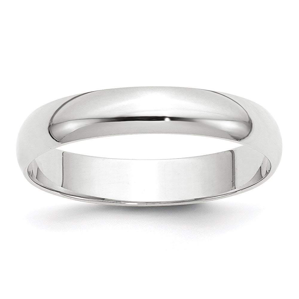 Solid 14K White Gold 4mm Light Weight Half Round Men's/Women's Wedding Band Ring Size 10