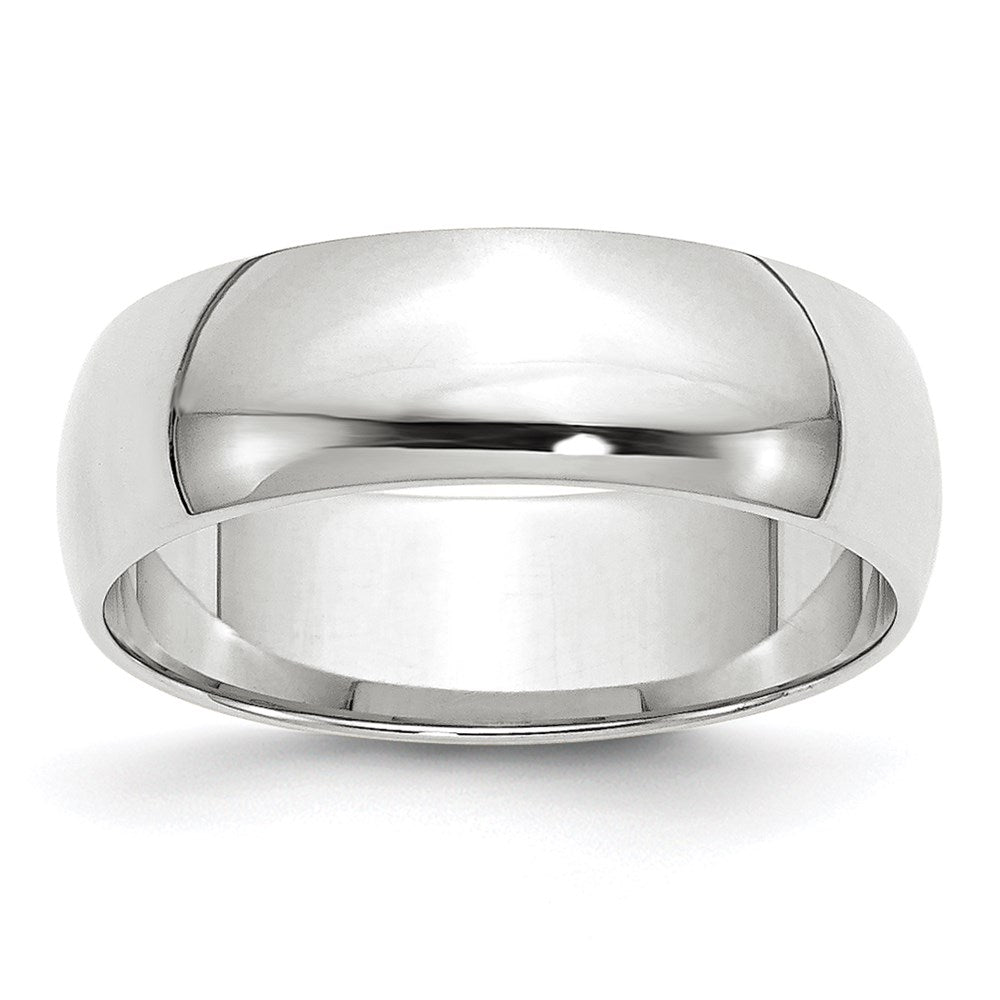 Solid 10K White Gold 6mm Light Weight Half Round Men's/Women's Wedding Band Ring Size 10