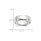 Solid 18K White Gold 7mm Light Weight Half Round Men's/Women's Wedding Band Ring Size 10