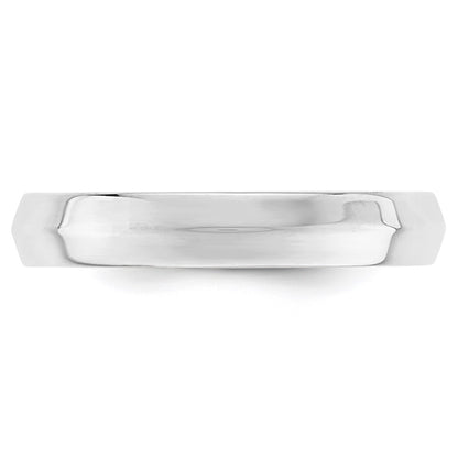 Solid 18K White Gold 4mm Knife Edge Comfort Fit Men's/Women's Wedding Band Ring Size 6