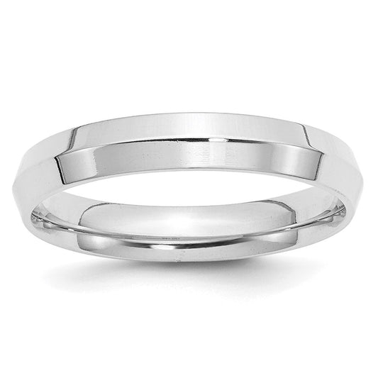 Solid 14K White Gold 4mm Knife Edge Comfort Fit Men's/Women's Wedding Band Ring Size 8