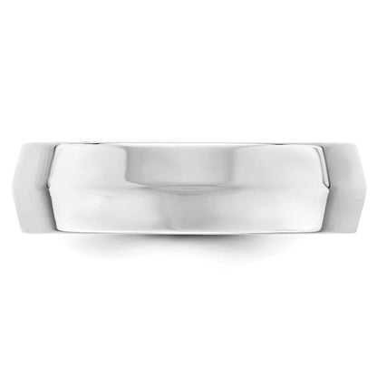 Solid 18K White Gold 6mm Knife Edge Comfort Fit Men's/Women's Wedding Band Ring Size 8.5