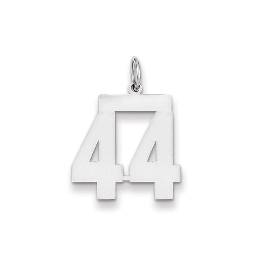 14k White Gold WG Medium Polished Number 44 Charm