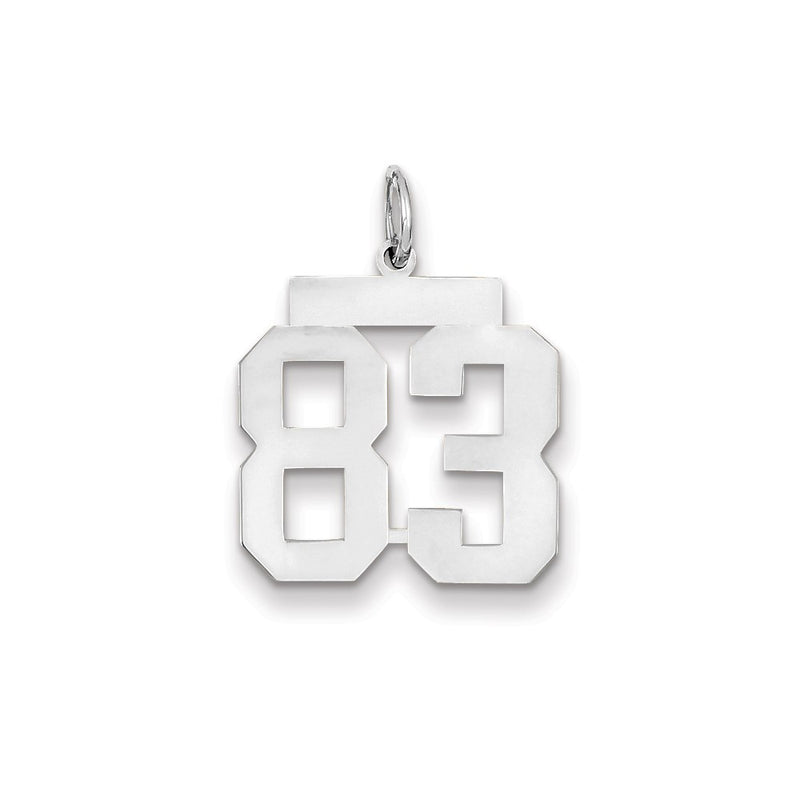 14k White Gold WG Medium Polished Number 83 Charm
