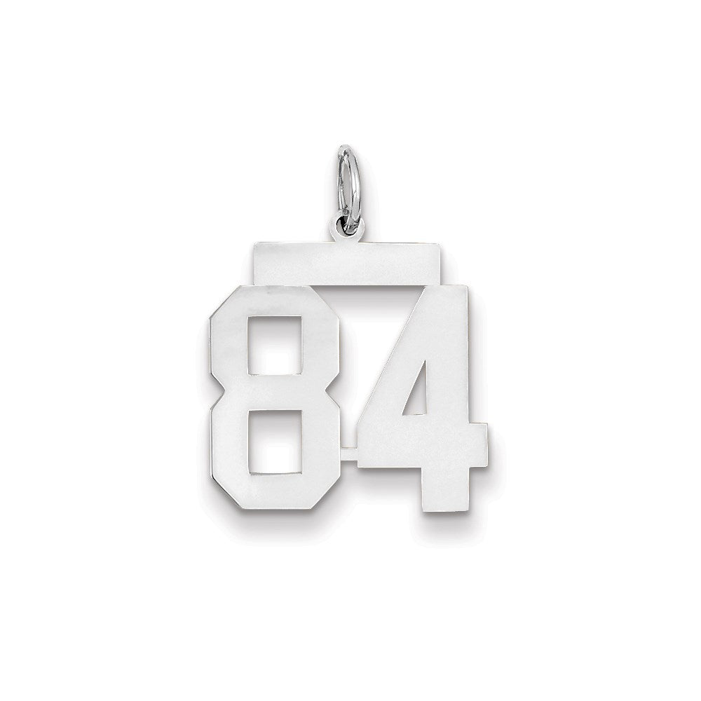 14k White Gold WG Medium Polished Number 84 Charm