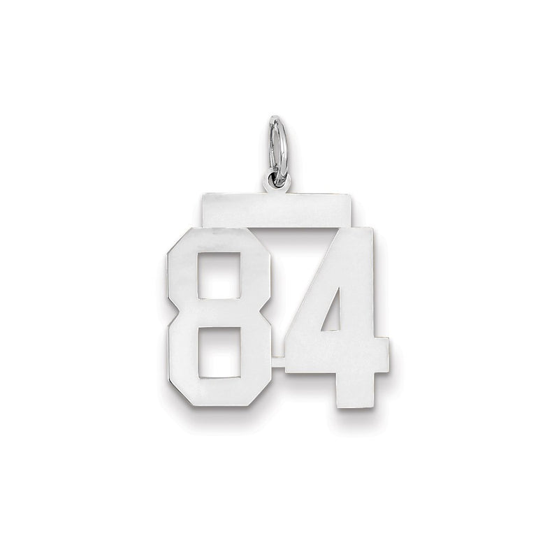 14k White Gold WG Medium Polished Number 84 Charm