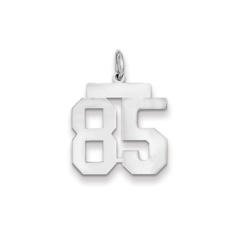 14k White Gold WG Medium Polished Number 85 Charm