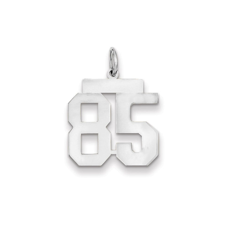 14k White Gold WG Medium Polished Number 85 Charm