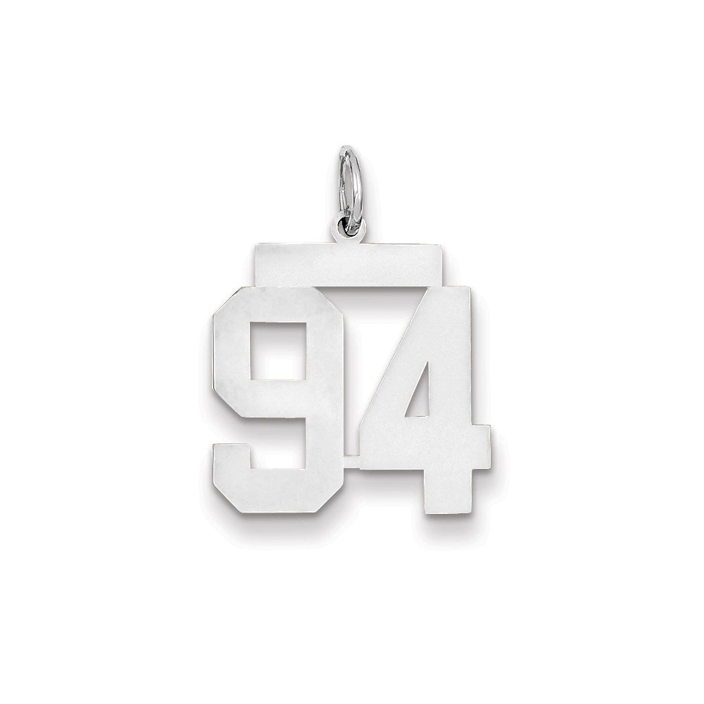 14k White Gold WG Medium Polished Number 94 Charm