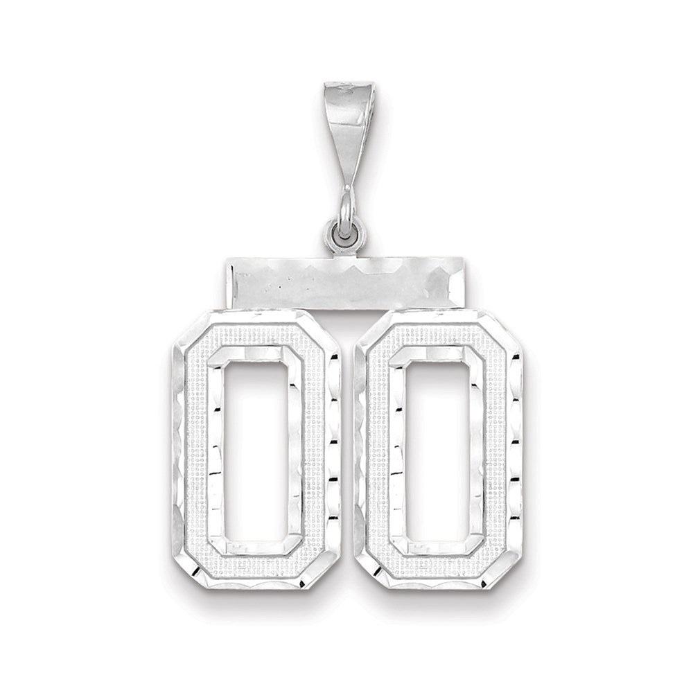 14k White Gold Large Diamond-Cut Number