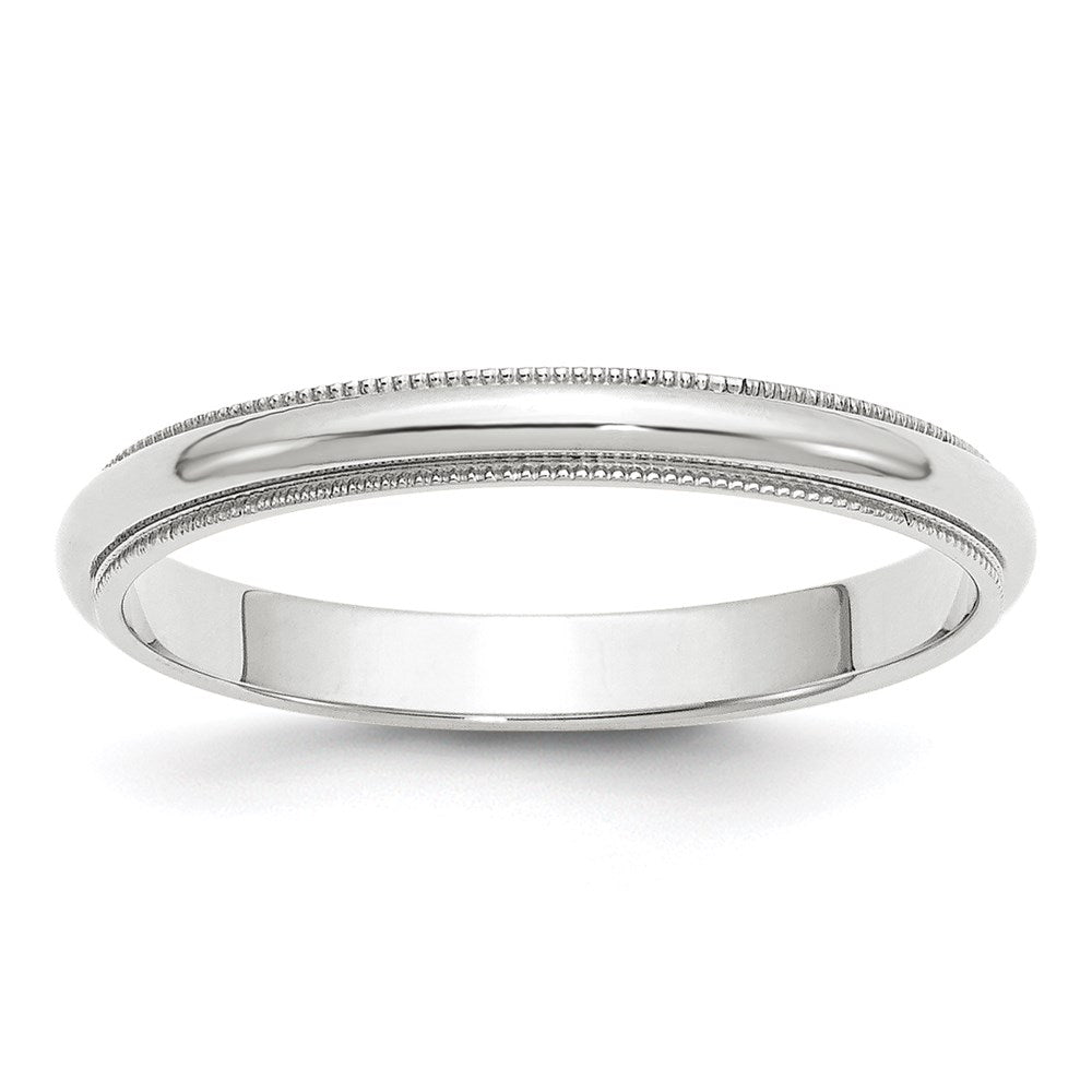 Solid 14K White Gold 3mm Milgrain Half Round Men's/Women's Wedding Band Ring Size 12.5