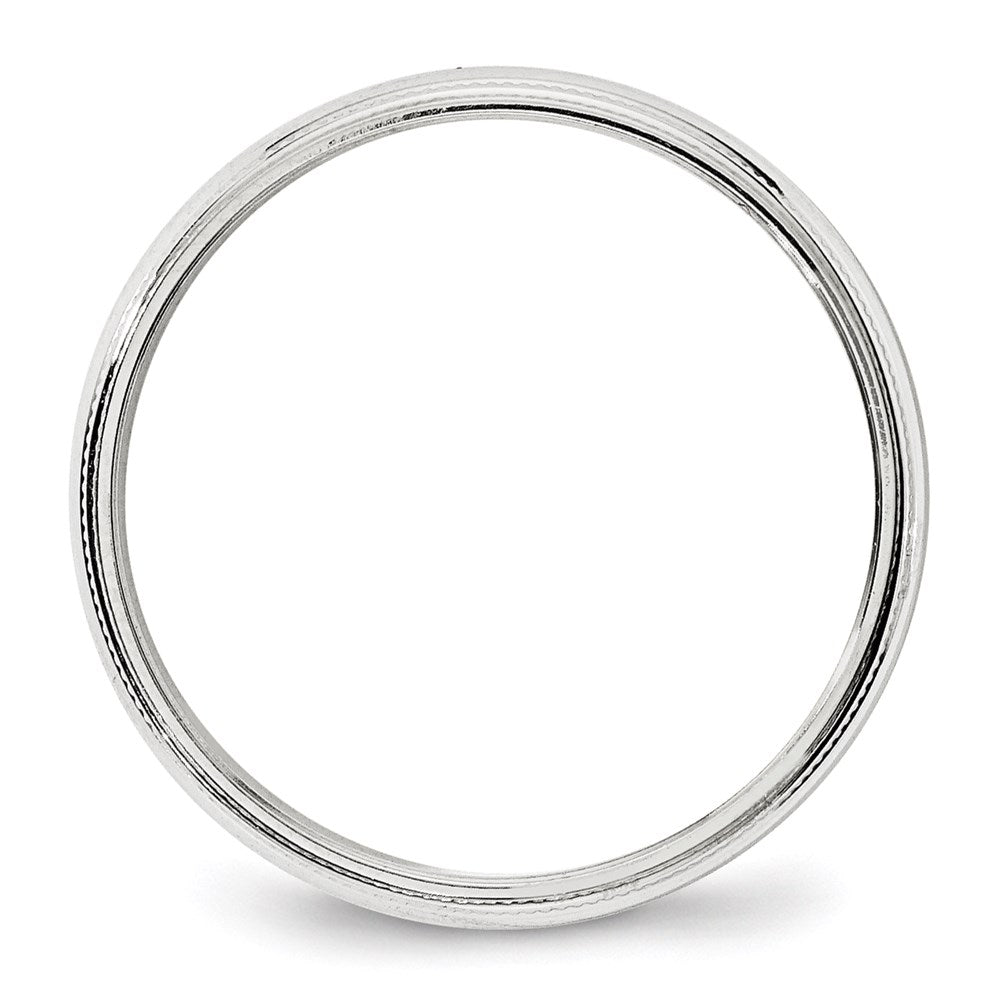 Solid 18K White Gold 4mm Milgrain Half Round Men's/Women's Wedding Band Ring Size 14