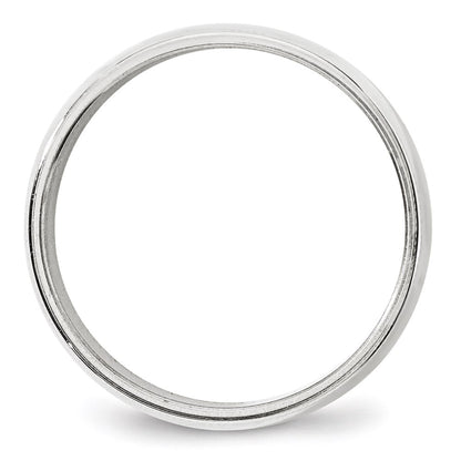 Solid 18K White Gold 8mm Milgrain Half Round Men's/Women's Wedding Band Ring Size 9