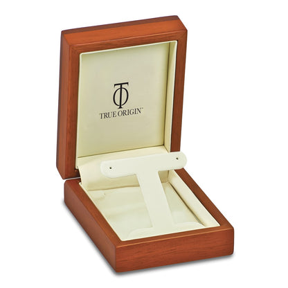 14k White Gold Real Diamond Quatrefoil Pendant