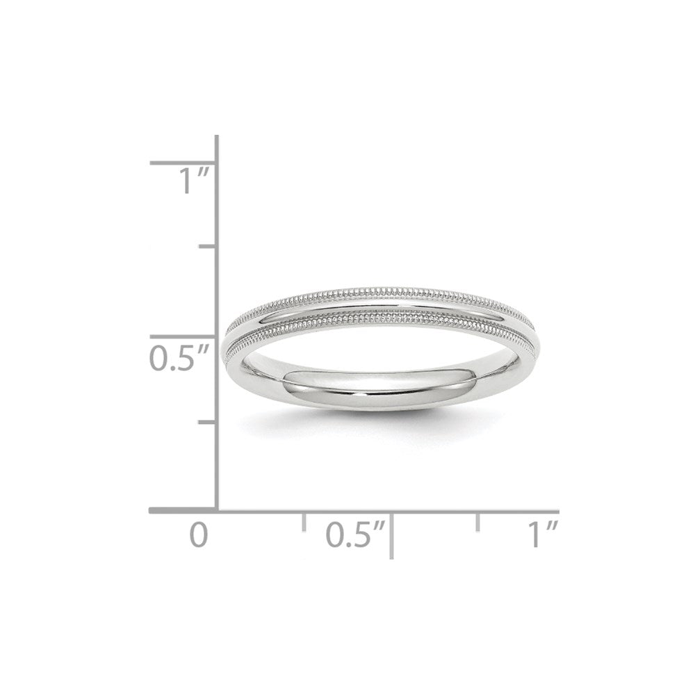 Solid 18K White Gold 3mm Milgrain Comfort Fit Men's/Women's Wedding Band Ring Size 8.5