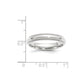 Solid 18K White Gold 4mm Milgrain Comfort Fit Men's/Women's Wedding Band Ring Size 14
