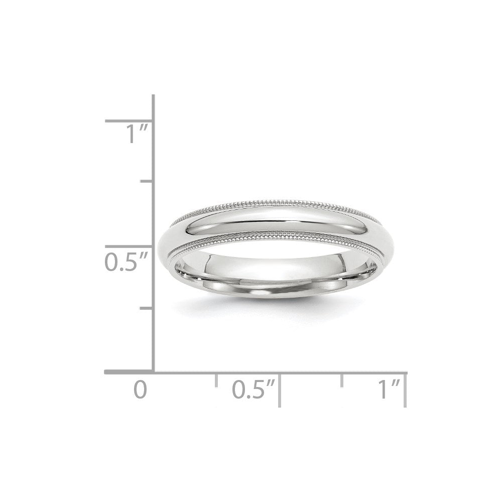 Solid 18K White Gold 4mm Milgrain Comfort Fit Men's/Women's Wedding Band Ring Size 6