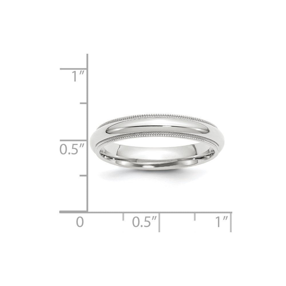 Solid 18K White Gold 4mm Milgrain Comfort Fit Men's/Women's Wedding Band Ring Size 7.5
