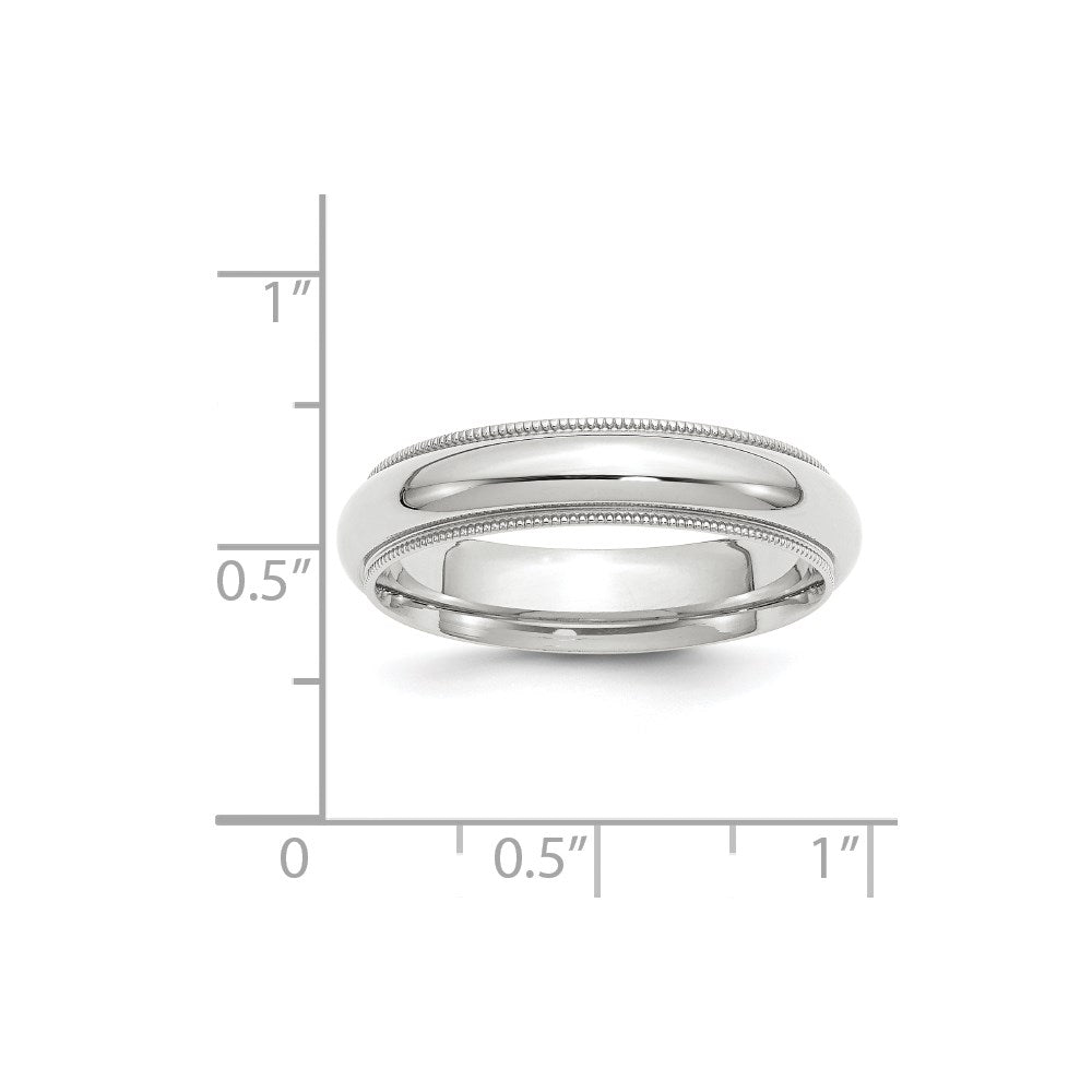 Solid 18K White Gold 5mm Milgrain Comfort Fit Men's/Women's Wedding Band Ring Size 6