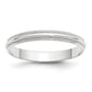 Solid 18K White Gold 3mm Light Weight Milgrain Half Round Men's/Women's Wedding Band Ring Size 6