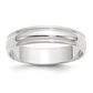 Solid 18K White Gold 5mm Light Weight Milgrain Half Round Men's/Women's Wedding Band Ring Size 10.5