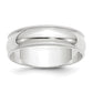 Solid 18K White Gold 6mm Light Weight Milgrain Half Round Men's/Women's Wedding Band Ring Size 7.5