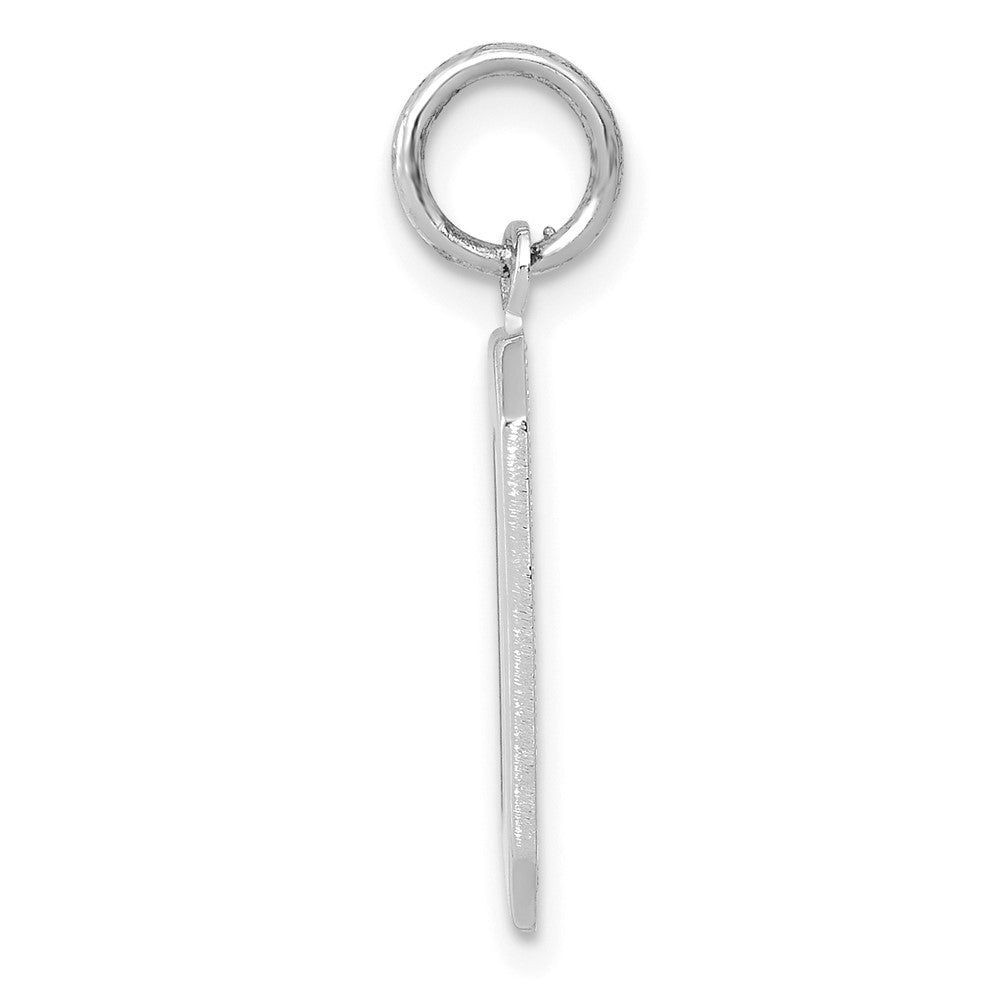 14k White Goldw  Medium Polished Number 0 Charm