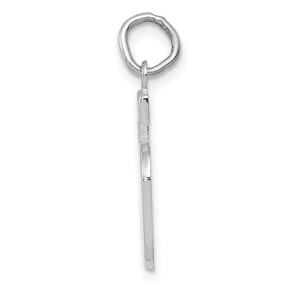 14k White Goldw Medium Polished Number 5 Charm