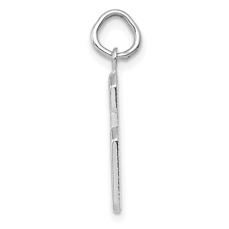 14k White Goldw Medium Polished Number 6 Charm