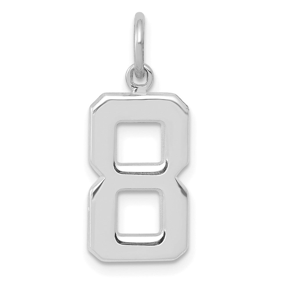 14k White Goldw Medium Polished Number 8 Charm