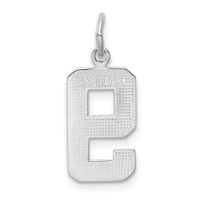 14k White Goldw Medium Polished Number 9 Charm