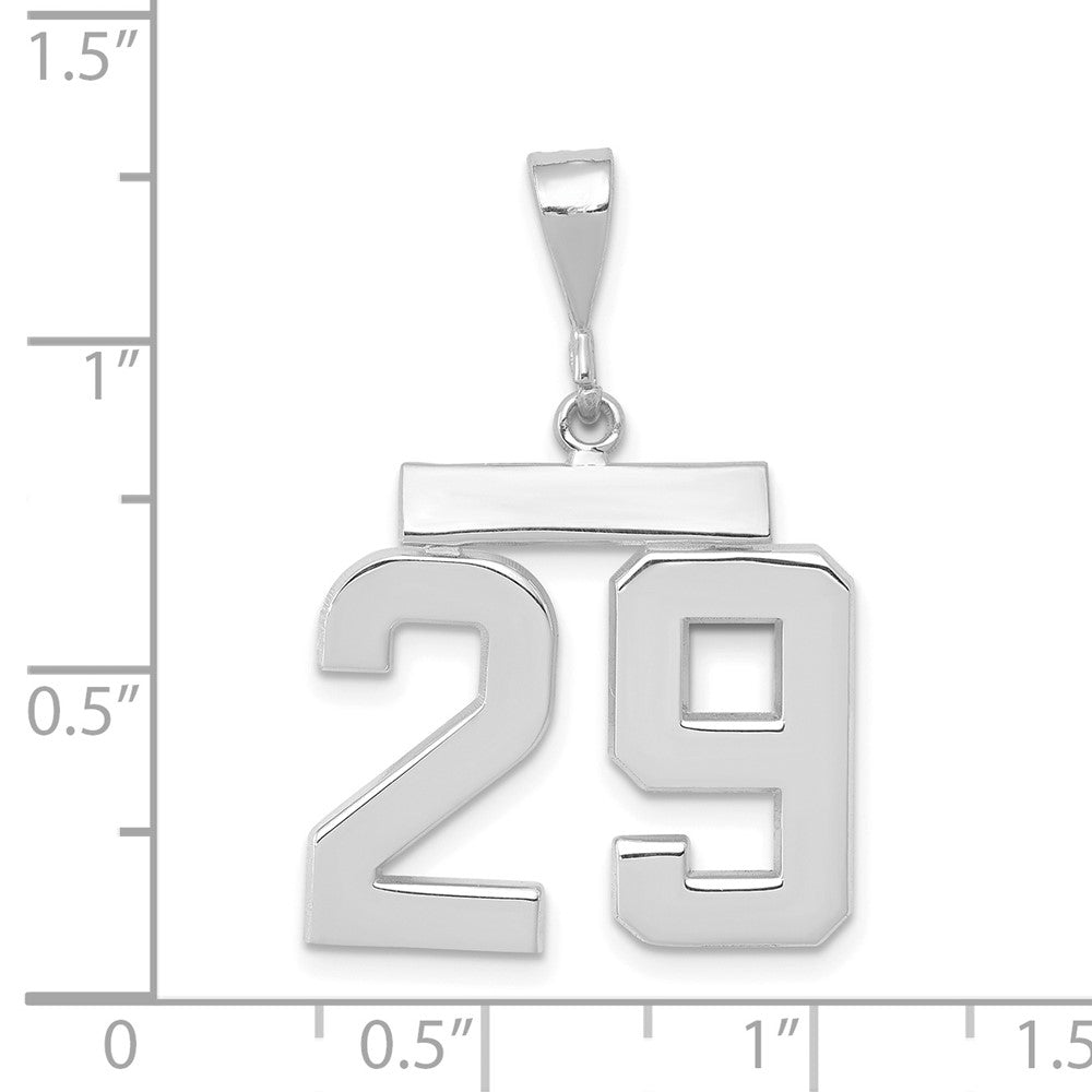 14k White Goldw Medium Polished Number 29 Charm