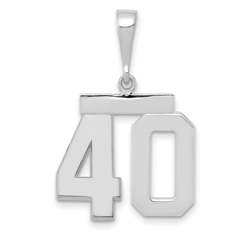 14k White Goldw Medium Polished Number 40 Charm