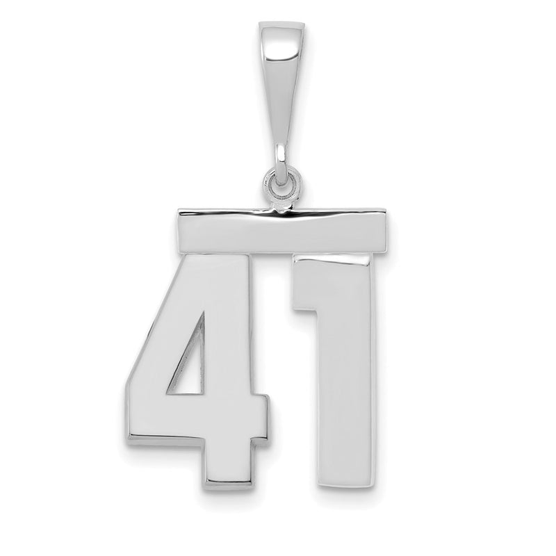 14k White Goldw Medium Polished Number 41 Charm