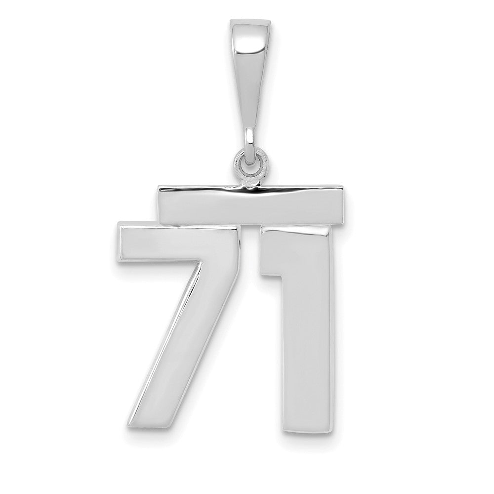 14k White Goldw Medium Polished Number 71 Charm