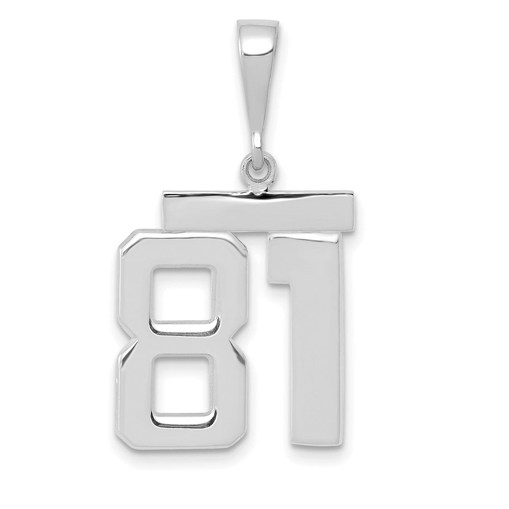 14k White Goldw Medium Polished Number 81 Charm