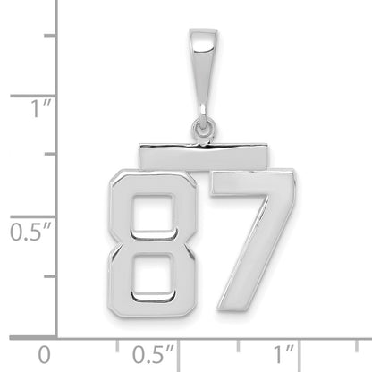 14k White Goldw Medium Polished Number 87 Charm