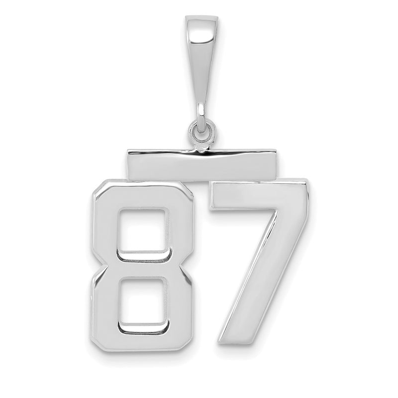 14k White Goldw Medium Polished Number 87 Charm