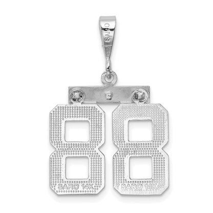 14k White Goldw Medium Polished Number 88 Charm